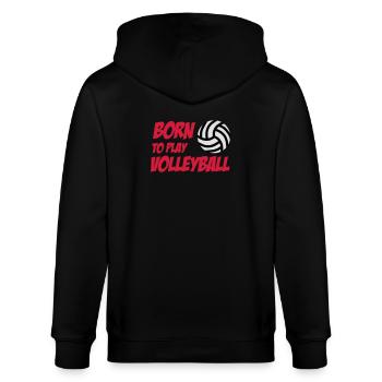 Born to play Volleyball - Stanley/Stella CULTIVATOR  Unisex Organic Hooded Jacket - black - Back - Anna (173cm)