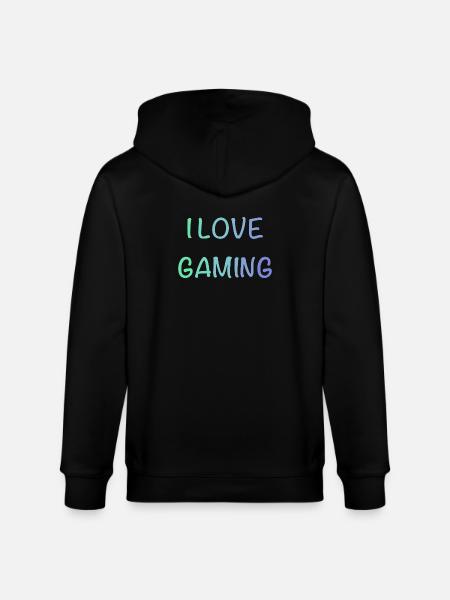 I Love Gaming - Stanley/Stella CULTIVATOR Unisex Organic Hooded Jacket - black