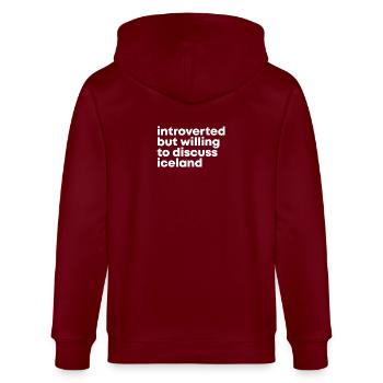 Islande - Veste à capuche bio CULTIVATOR Stanley/Stella Unisexe - bordeaux - Dos - Anna (173cm)