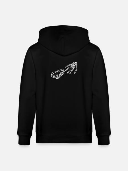 Ätherisches Skelett Hand und Schädel Illustration - Stanley/Stella Unisex Bio-Kapuzenjacke CULTIVATOR - Schwarz