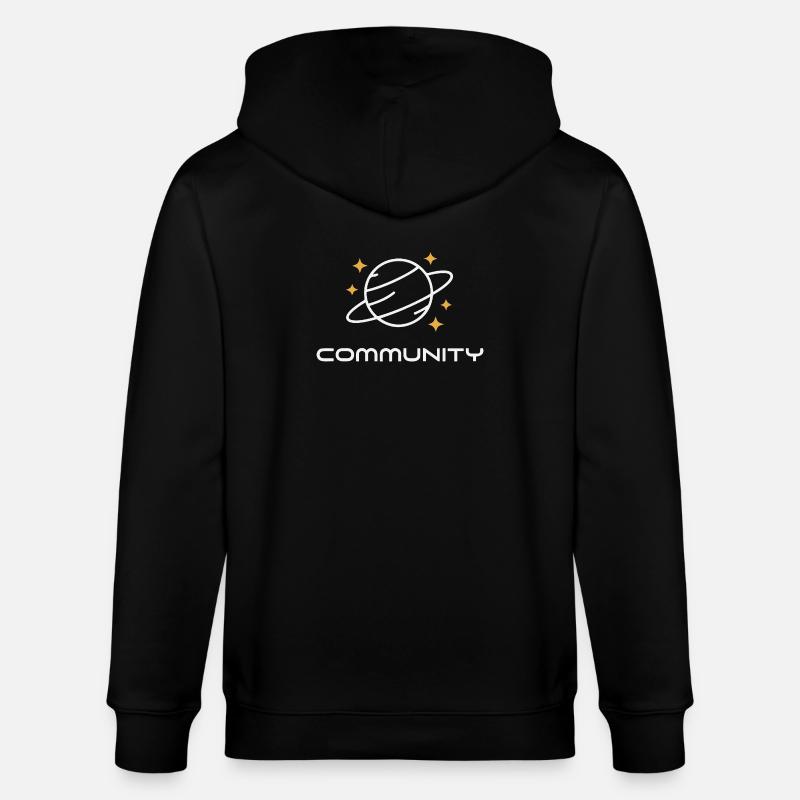 Planet Ringed Unity - Stanley/Stella Unisex Bio-Kapuzenjacke CULTIVATOR  - Schwarz