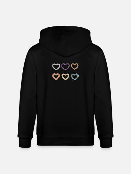 Filigrane Spitzenherzen - Stanley/Stella Unisex Bio-Kapuzenjacke CULTIVATOR  - Schwarz