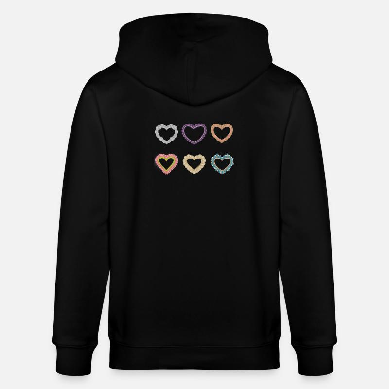 Cœurs en dentelle en filigrane - Veste à capuche bio CULTIVATOR Stanley/Stella Unisexe - noir