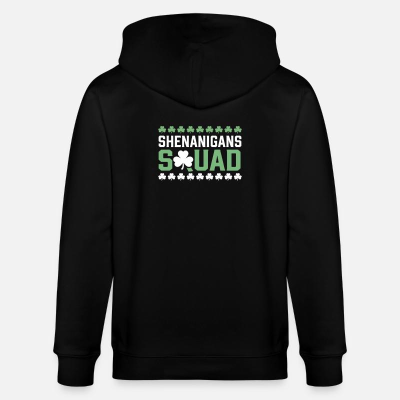 Shenanigans Squad Shamrock Tee - Stanley/Stella CULTIVATOR Unisex Organic Hooded Jacket - black