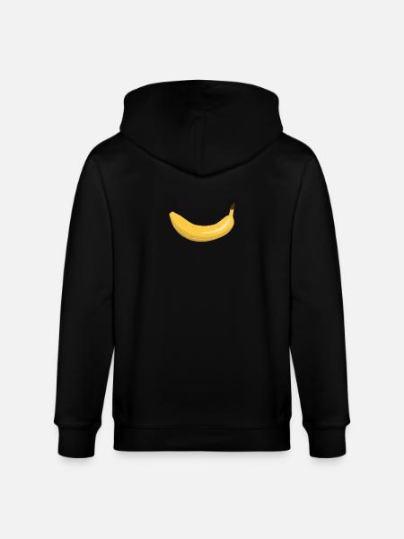 Banana smile - Stanley/Stella CULTIVATOR Unisex Organic Hooded Jacket - black