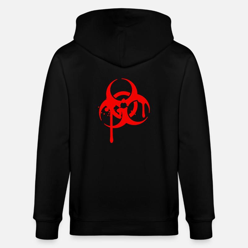 Biohazard Blut Logo Symbol Spritzer - Stanley/Stella Unisex Bio-Kapuzenjacke CULTIVATOR  - Schwarz