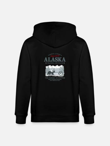 Alaska - Grizzly Bear - Stanley/Stella Unisex Bio-Kapuzenjacke CULTIVATOR  - Schwarz