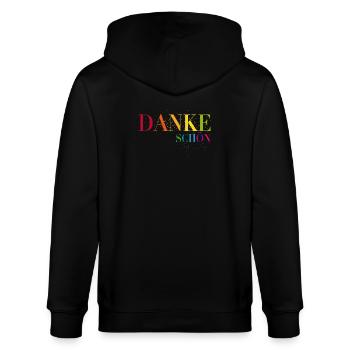 Ein Herzliches Dankeschön sagen - Stanley/Stella Unisex Bio-Kapuzenjacke CULTIVATOR  - Schwarz - Hinten - Anna (173cm)