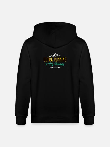Ultra Running is My Therapy - Stanley/Stella CULTIVATOR  Unisex Organic Hooded Jacket - black