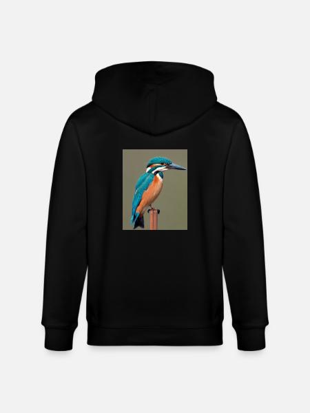 kingfisher on the branch - Stanley/Stella CULTIVATOR Unisex Organic Hooded Jacket - black