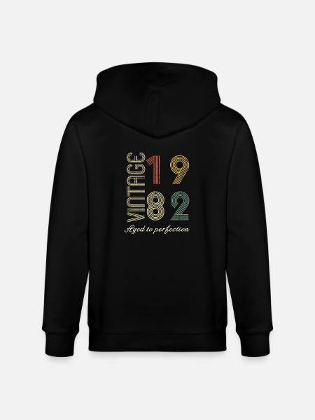 42 Birthday Gift - 1982 - Stanley/Stella CULTIVATOR  Unisex Organic Hooded Jacket - black