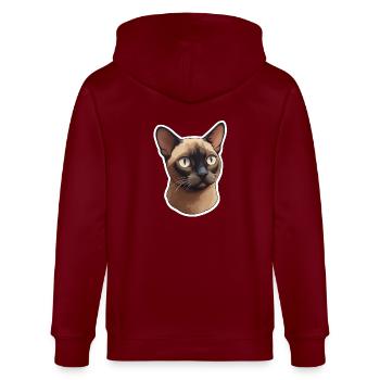 Tête de chat birman - Veste à capuche bio CULTIVATOR Stanley/Stella Unisexe - bordeaux - Dos - Anna (173cm)