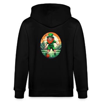 St. Patrick's Day Kleeblatt Basketball - Stanley/Stella Unisex Bio-Kapuzenjacke CULTIVATOR  - Schwarz - Hinten - Anna (173cm)