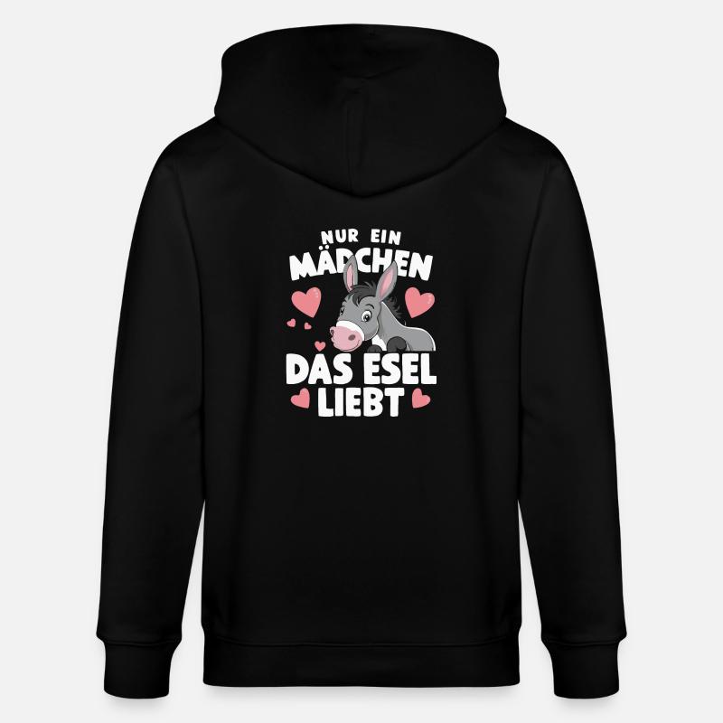 Esel Eselchen Maultier Muli - Stanley/Stella Unisex Bio-Kapuzenjacke CULTIVATOR  - Schwarz