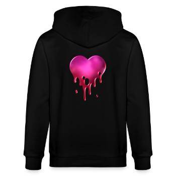 Melting Heart - Stanley/Stella CULTIVATOR  Unisex Organic Hooded Jacket - black - Back - Anna (173cm)