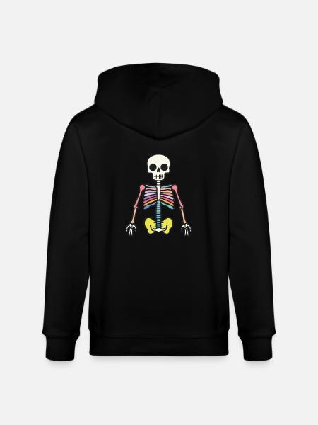 Skeleton Halloween Icon - Stanley/Stella CULTIVATOR  Unisex Organic Hooded Jacket - black