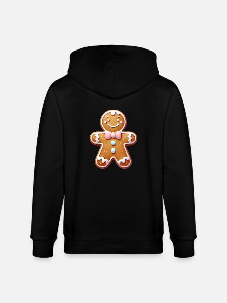 Fröhlicher Lebkuchenmann Illustration - Stanley/Stella Unisex Bio-Kapuzenjacke CULTIVATOR  - Schwarz