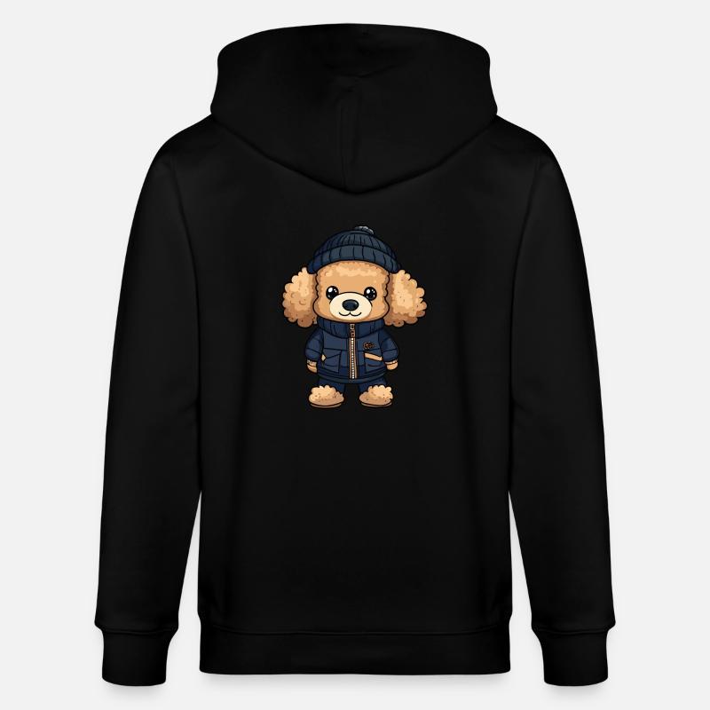 Caniche chien élégant - Veste à capuche bio CULTIVATOR Stanley/Stella Unisexe - noir