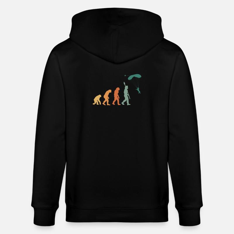 Evolution Retro Gleitschirmfliegen - Stanley/Stella Unisex Bio-Kapuzenjacke CULTIVATOR  - Schwarz