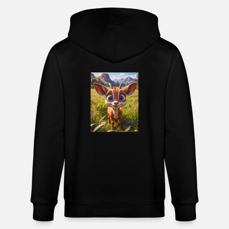 animaux africains super mignons – Antilope - Veste à capuche bio CULTIVATOR Stanley/Stella Unisexe - noir