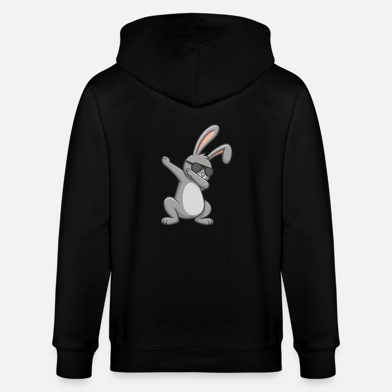 Easter Bunny Dab Easter - Stanley/Stella CULTIVATOR  Unisex Organic Hooded Jacket - black