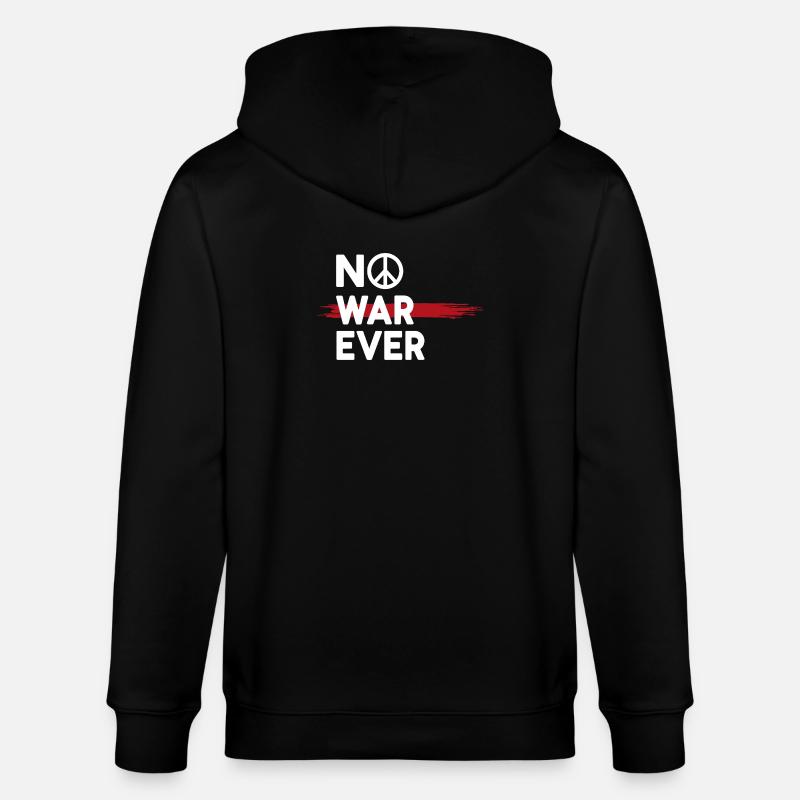 No War Ever Frieden Peace Zeichen - Stanley/Stella Unisex Bio-Kapuzenjacke CULTIVATOR - Schwarz