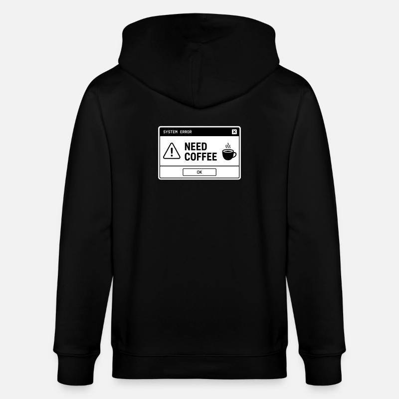  SYSTEM ⚠️ ERROR – NEED COFFEE  - Stanley/Stella Unisex Bio-Kapuzenjacke CULTIVATOR  - Schwarz