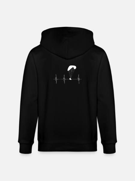 Heartbeat paraglider - Stanley/Stella CULTIVATOR  Unisex Organic Hooded Jacket - black