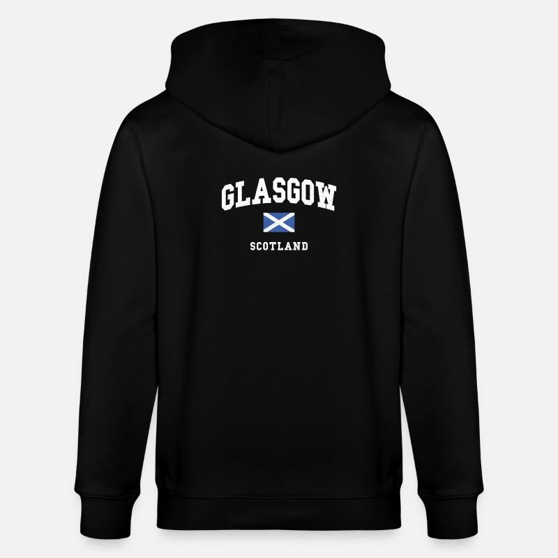 Glasgow Scotland Flag Graphic - Stanley/Stella Unisex Bio-Kapuzenjacke CULTIVATOR - Schwarz