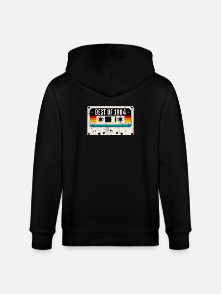 Best of 1984 Retro Cassette - Stanley/Stella CULTIVATOR Unisex Organic Hooded Jacket - black