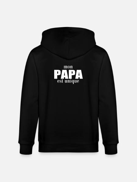 My dad is unique - Stanley/Stella CULTIVATOR  Unisex Organic Hooded Jacket - black