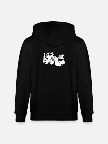 Bagger Radlader Baugeräteführer Silhouette - Stanley/Stella Unisex Bio-Kapuzenjacke CULTIVATOR - Schwarz
