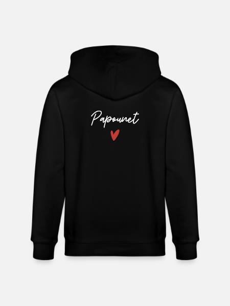 Daddy Heart Gift Idea - Stanley/Stella CULTIVATOR Unisex Organic Hooded Jacket - black