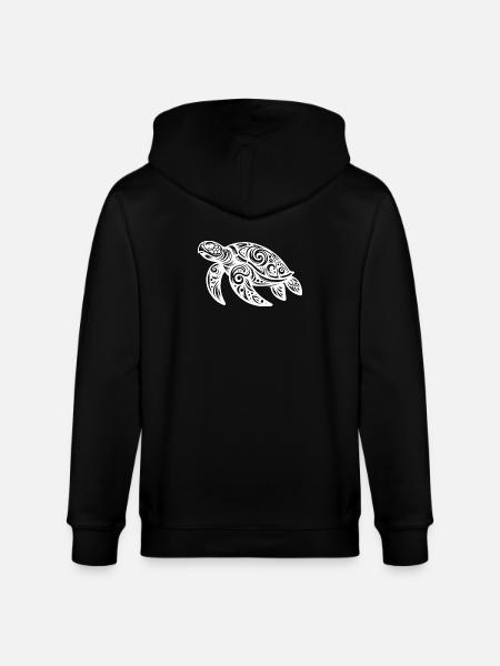 Tribal Magic – Turtle of Ornaments - Stanley/Stella CULTIVATOR  Unisex Organic Hooded Jacket - black