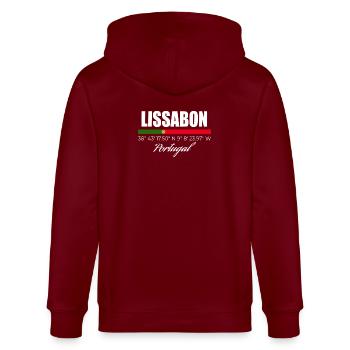 Lisbon - Stanley/Stella CULTIVATOR  Unisex Organic Hooded Jacket - burgundy - Back - Anna (173cm)