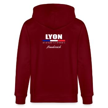 Lyon - Stanley/Stella Unisex Bio-Kapuzenjacke CULTIVATOR  - Burgunderrot - Hinten - Anna (173cm)