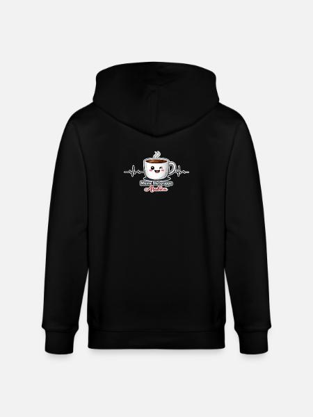 Meine Blutgruppe Arabica-Kaffeetrinker Spruch - Stanley/Stella Unisex Bio-Kapuzenjacke CULTIVATOR - Schwarz