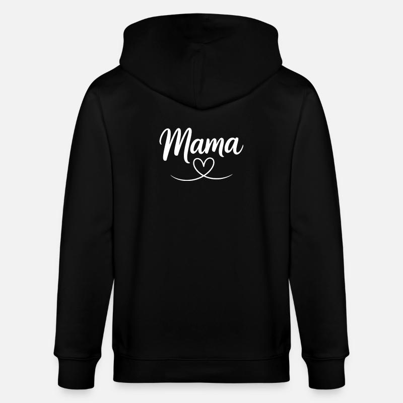 Mama Heart Script - Stanley/Stella CULTIVATOR  Unisex Organic Hooded Jacket - black