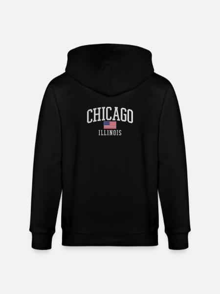 Chicago Flag Arc Emblem - Stanley/Stella Unisex Bio-Kapuzenjacke CULTIVATOR  - Schwarz