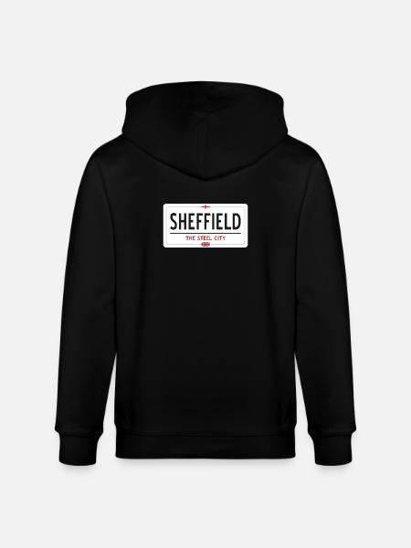 Sheffield town sign - Stanley/Stella CULTIVATOR Unisex Organic Hooded Jacket - black