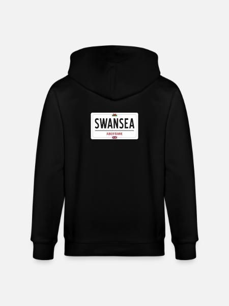 Swansea town sign - Stanley/Stella CULTIVATOR  Unisex Organic Hooded Jacket - black