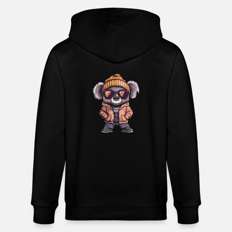 Bande dessinée d’hiver Koala - Veste à capuche bio CULTIVATOR Stanley/Stella Unisexe - noir