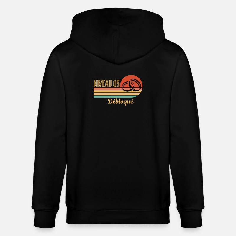 Level 05 Freigeschaltetes Retro-Grafikdesign - Stanley/Stella Unisex Bio-Kapuzenjacke CULTIVATOR  - Schwarz