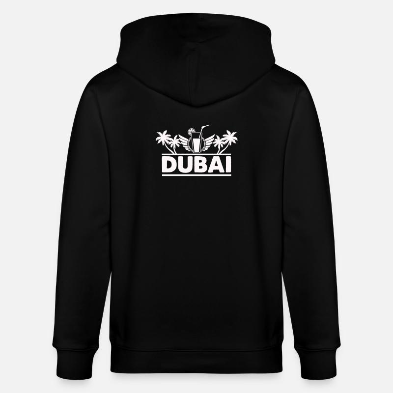 Dubai Palm Trees Drink Logo - Stanley/Stella CULTIVATOR Unisex Organic Hooded Jacket - black