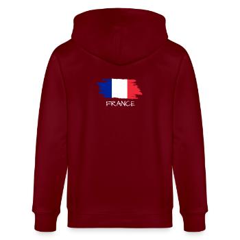 Drapeau français - Veste à capuche bio CULTIVATOR Stanley/Stella Unisexe - bordeaux - Dos - Anna (173cm)