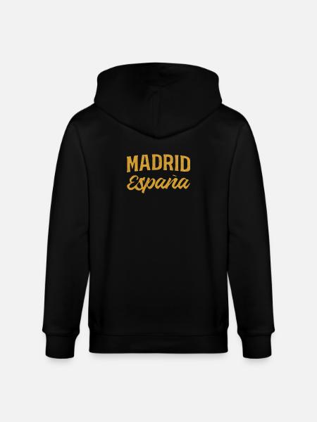 Madrid Spanien Gold Schrift - Stanley/Stella Unisex Bio-Kapuzenjacke CULTIVATOR  - Schwarz