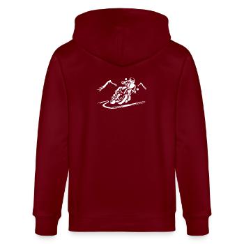 Silhouette de moto à grande vitesse - Veste à capuche bio CULTIVATOR Stanley/Stella Unisexe - bordeaux - Dos - Anna (173cm)