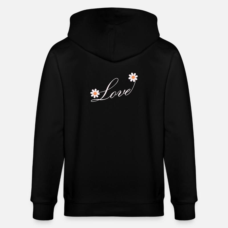 Blumenliebe Skript Design - Stanley/Stella Unisex Bio-Kapuzenjacke CULTIVATOR  - Schwarz