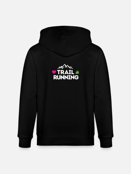I Love Trail Running - Stanley/Stella CULTIVATOR Unisex Organic Hooded Jacket - black