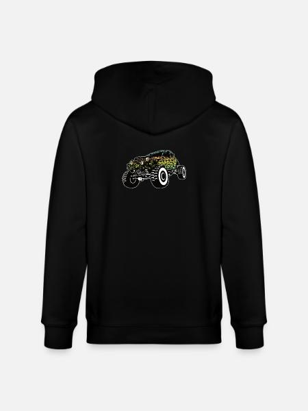 Monster Truck Skull Gradient - Stanley/Stella CULTIVATOR Unisex Organic Hooded Jacket - black